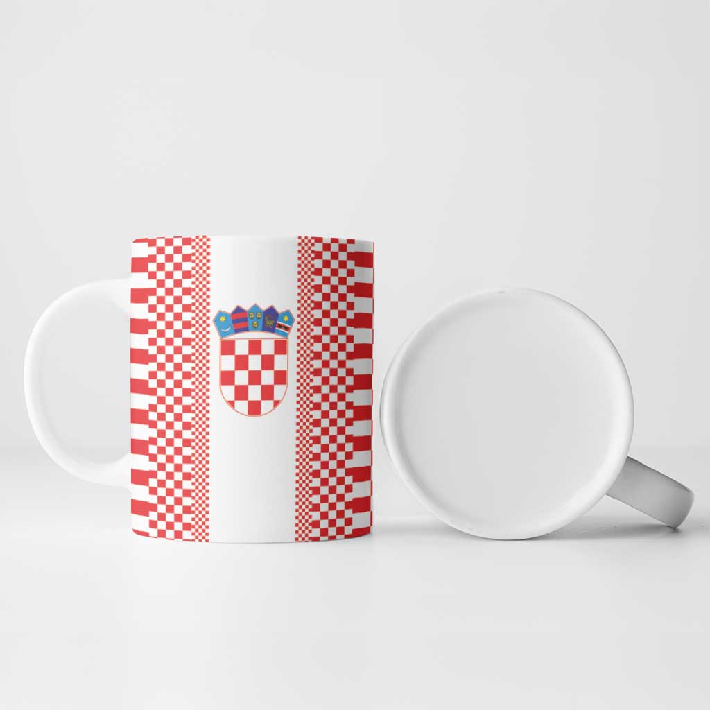 Custom Croatia Football Ceramic Mug Vatreni Hrvatska Sporty Style - Wonder Print Shop