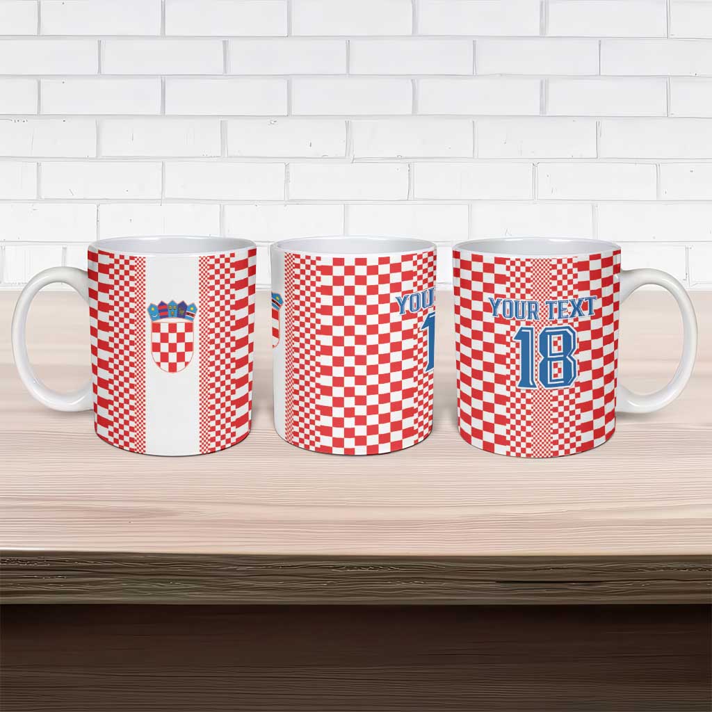 Custom Croatia Football Ceramic Mug Vatreni Hrvatska Sporty Style - Wonder Print Shop