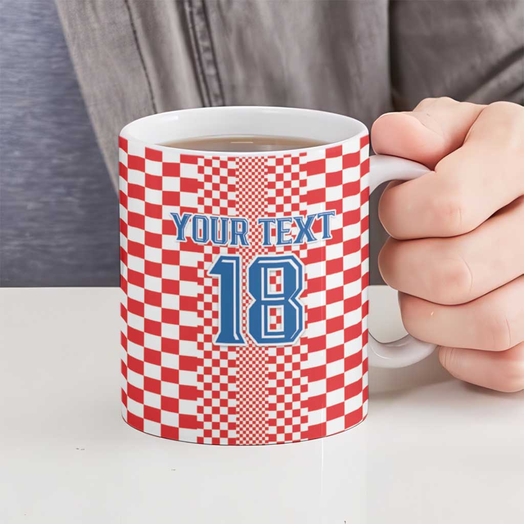 Custom Croatia Football Ceramic Mug Vatreni Hrvatska Sporty Style - Wonder Print Shop