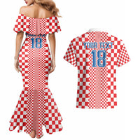 Custom Croatia Football Couples Matching Mermaid Dress and Hawaiian Shirt Vatreni Hrvatska Sporty Style - Wonder Print Shop