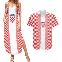 Custom Croatia Football Couples Matching Summer Maxi Dress and Hawaiian Shirt Vatreni Hrvatska Sporty Style - Wonder Print Shop