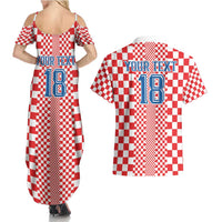 Custom Croatia Football Couples Matching Summer Maxi Dress and Hawaiian Shirt Vatreni Hrvatska Sporty Style - Wonder Print Shop