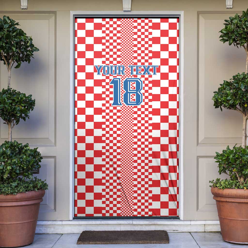 Custom Croatia Football Door Cover Vatreni Hrvatska Sporty Style - Wonder Print Shop