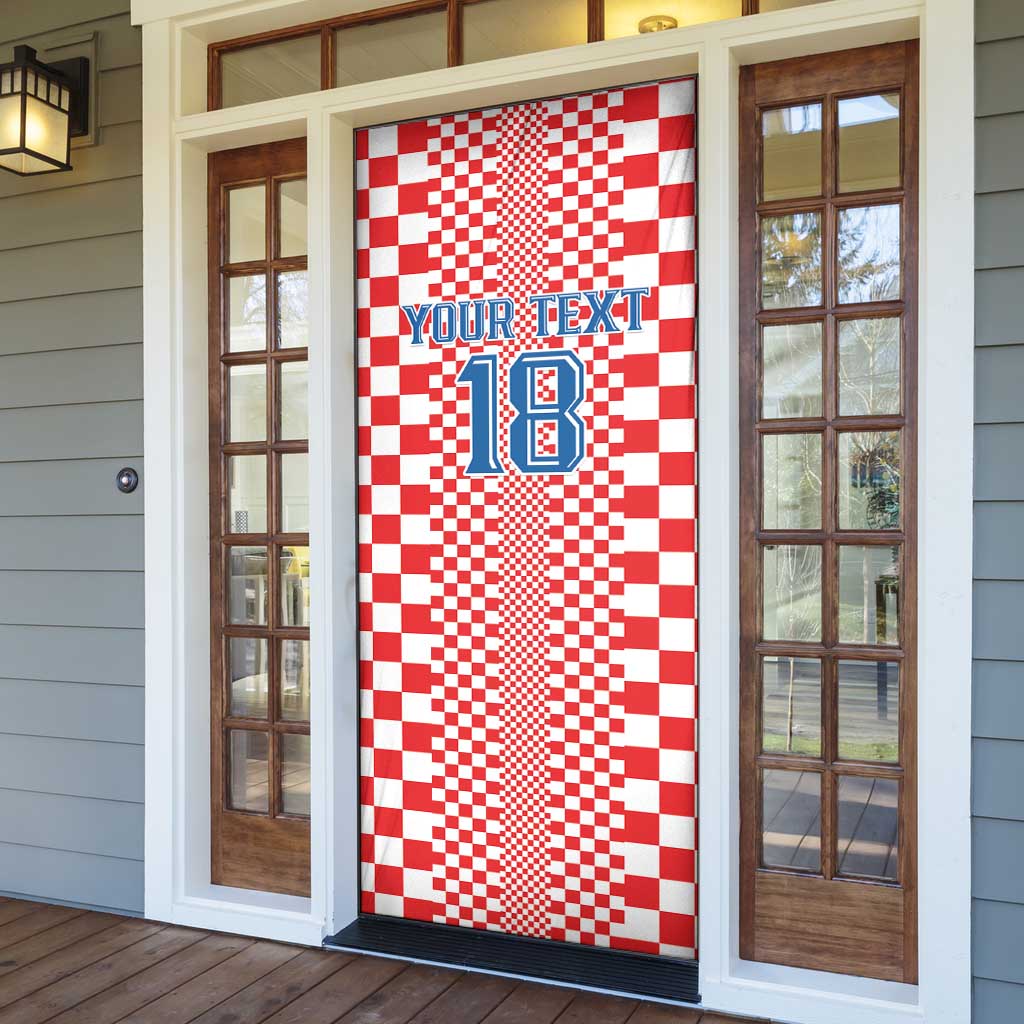 Custom Croatia Football Door Cover Vatreni Hrvatska Sporty Style - Wonder Print Shop