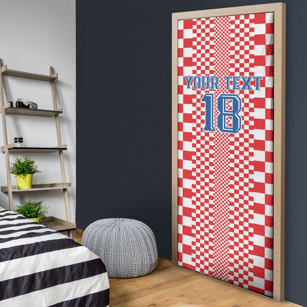 Custom Croatia Football Door Cover Vatreni Hrvatska Sporty Style - Wonder Print Shop