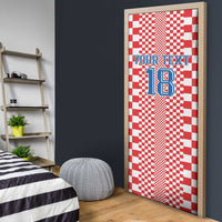 Custom Croatia Football Door Cover Vatreni Hrvatska Sporty Style - Wonder Print Shop