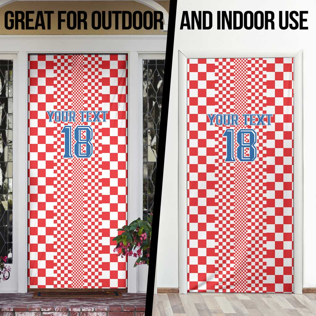 Custom Croatia Football Door Cover Vatreni Hrvatska Sporty Style - Wonder Print Shop