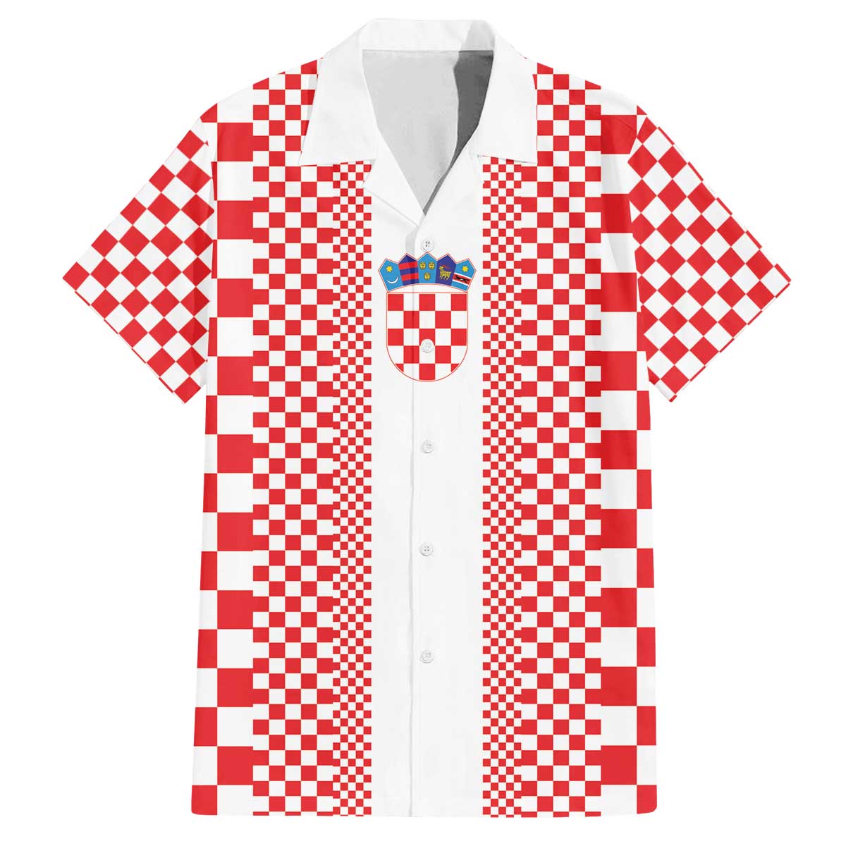 Custom Croatia Football Family Matching Off The Shoulder Long Sleeve Dress and Hawaiian Shirt Vatreni Hrvatska Sporty Style - Wonder Print Shop