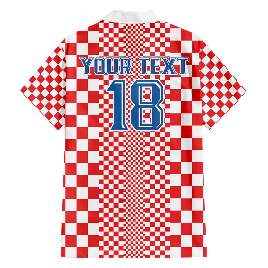 Custom Croatia Football Family Matching Short Sleeve Bodycon Dress and Hawaiian Shirt Vatreni Hrvatska Sporty Style - Wonder Print Shop