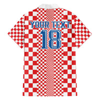 Custom Croatia Football Family Matching Short Sleeve Bodycon Dress and Hawaiian Shirt Vatreni Hrvatska Sporty Style - Wonder Print Shop