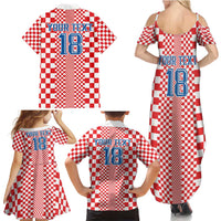 Custom Croatia Football Family Matching Summer Maxi Dress and Hawaiian Shirt Vatreni Hrvatska Sporty Style - Wonder Print Shop