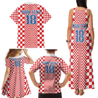 Custom Croatia Football Family Matching Tank Maxi Dress and Hawaiian Shirt Vatreni Hrvatska Sporty Style - Wonder Print Shop