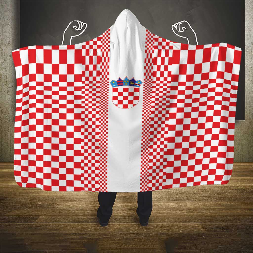Croatia Football Hooded Blanket Vatreni Hrvatska Sporty Style - Wonder Print Shop