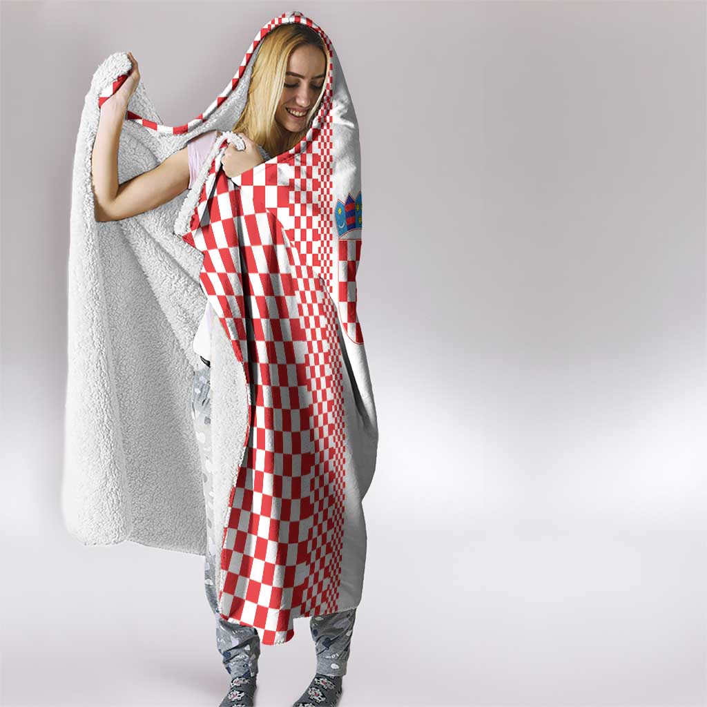 Croatia Football Hooded Blanket Vatreni Hrvatska Sporty Style - Wonder Print Shop