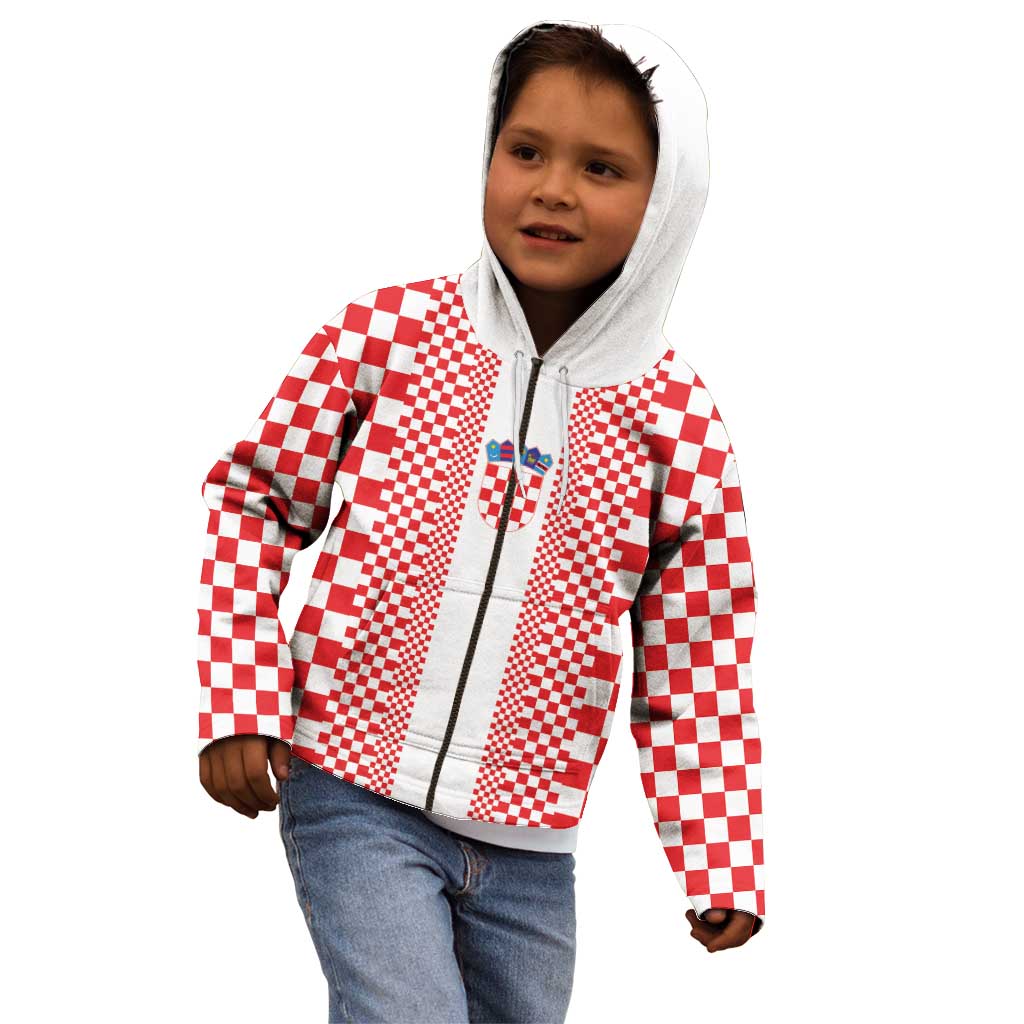 Custom Croatia Football Kid Hoodie Vatreni Hrvatska Sporty Style - Wonder Print Shop
