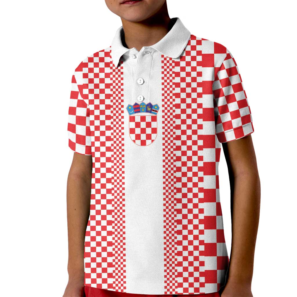 Custom Croatia Football Kid Polo Shirt Vatreni Hrvatska Sporty Style - Wonder Print Shop