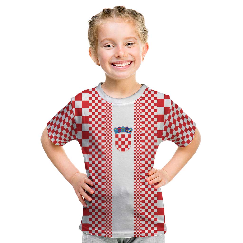 Custom Croatia Football Kid T Shirt Vatreni Hrvatska Sporty Style - Wonder Print Shop