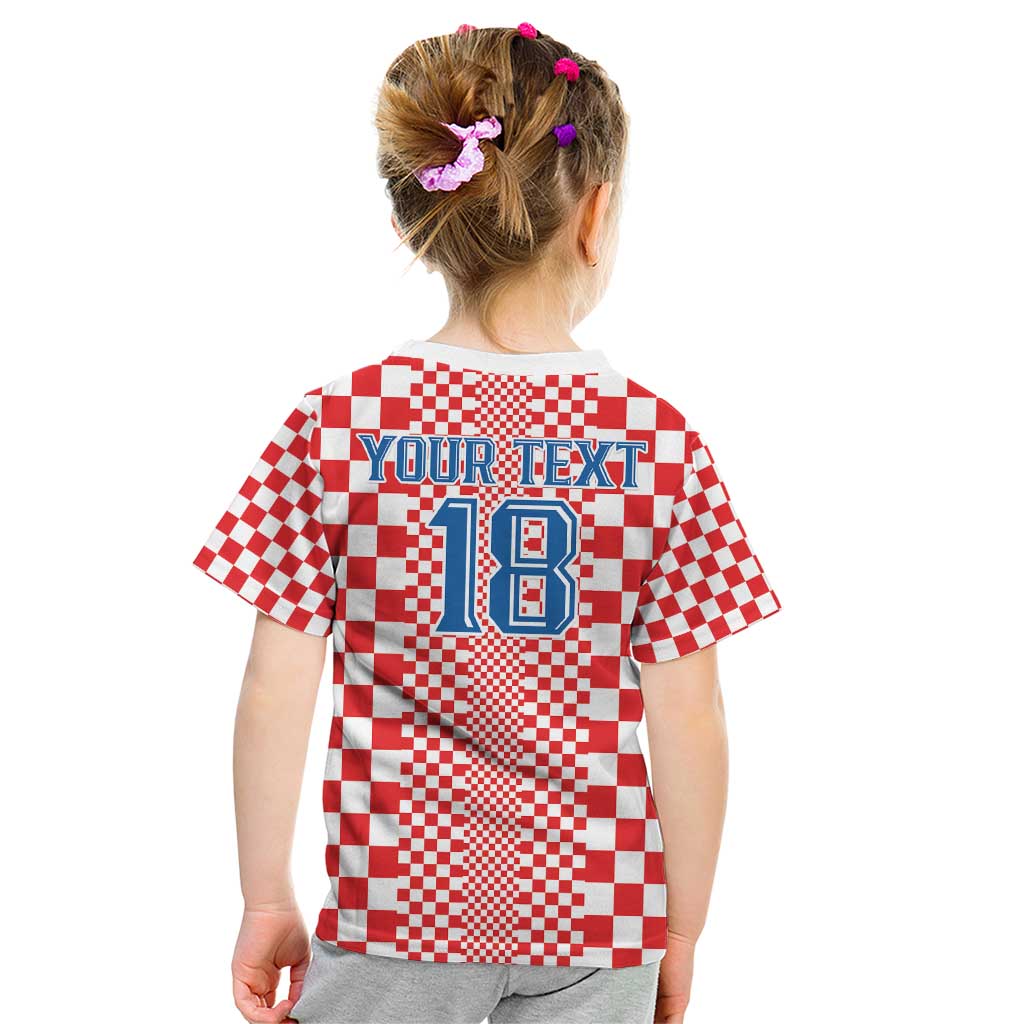 Custom Croatia Football Kid T Shirt Vatreni Hrvatska Sporty Style - Wonder Print Shop