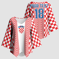 Custom Croatia Football Kimono Sleeve Blouse Vatreni Hrvatska Sporty Style - Wonder Print Shop