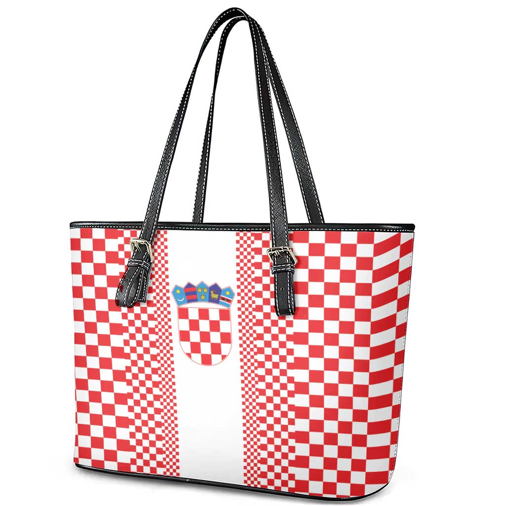 Croatia Football Leather Tote Bag Vatreni Hrvatska Sporty Style - Wonder Print Shop