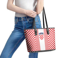 Croatia Football Leather Tote Bag Vatreni Hrvatska Sporty Style - Wonder Print Shop
