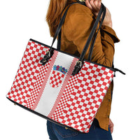 Croatia Football Leather Tote Bag Vatreni Hrvatska Sporty Style - Wonder Print Shop