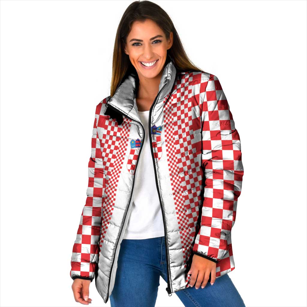 Custom Croatia Football Padded Jacket Vatreni Hrvatska Sporty Style - Wonder Print Shop