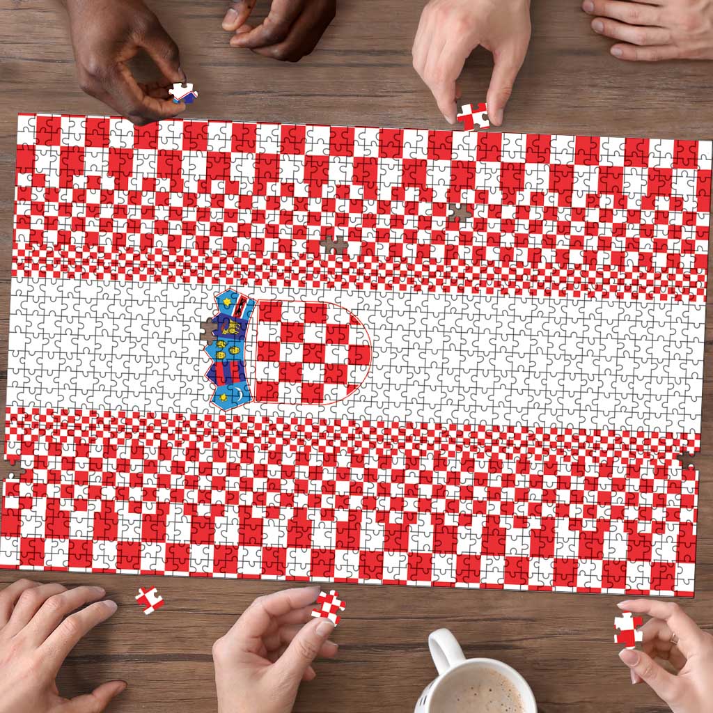 Croatia Football Puzzle Vatreni Hrvatska Sporty Style - Wonder Print Shop
