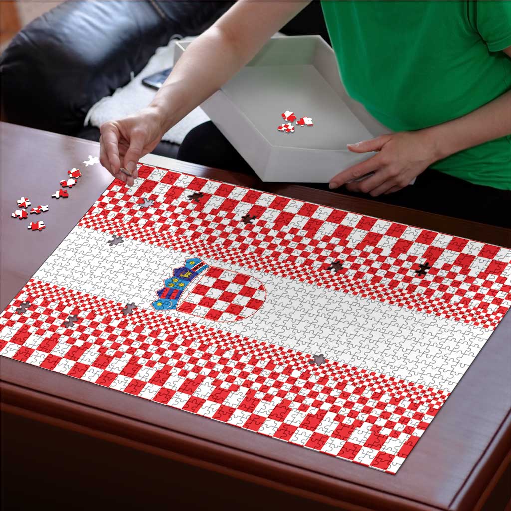 Croatia Football Puzzle Vatreni Hrvatska Sporty Style - Wonder Print Shop