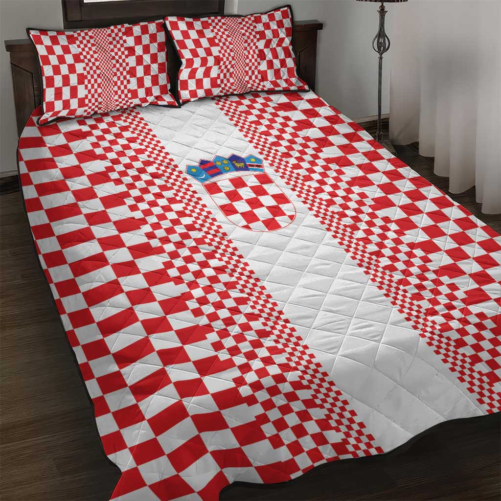 Croatia Football Quilt Bed Set Vatreni Hrvatska Sporty Style - Wonder Print Shop