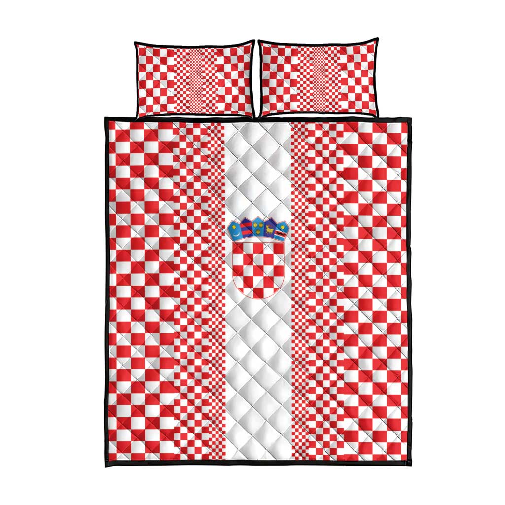 Croatia Football Quilt Bed Set Vatreni Hrvatska Sporty Style - Wonder Print Shop