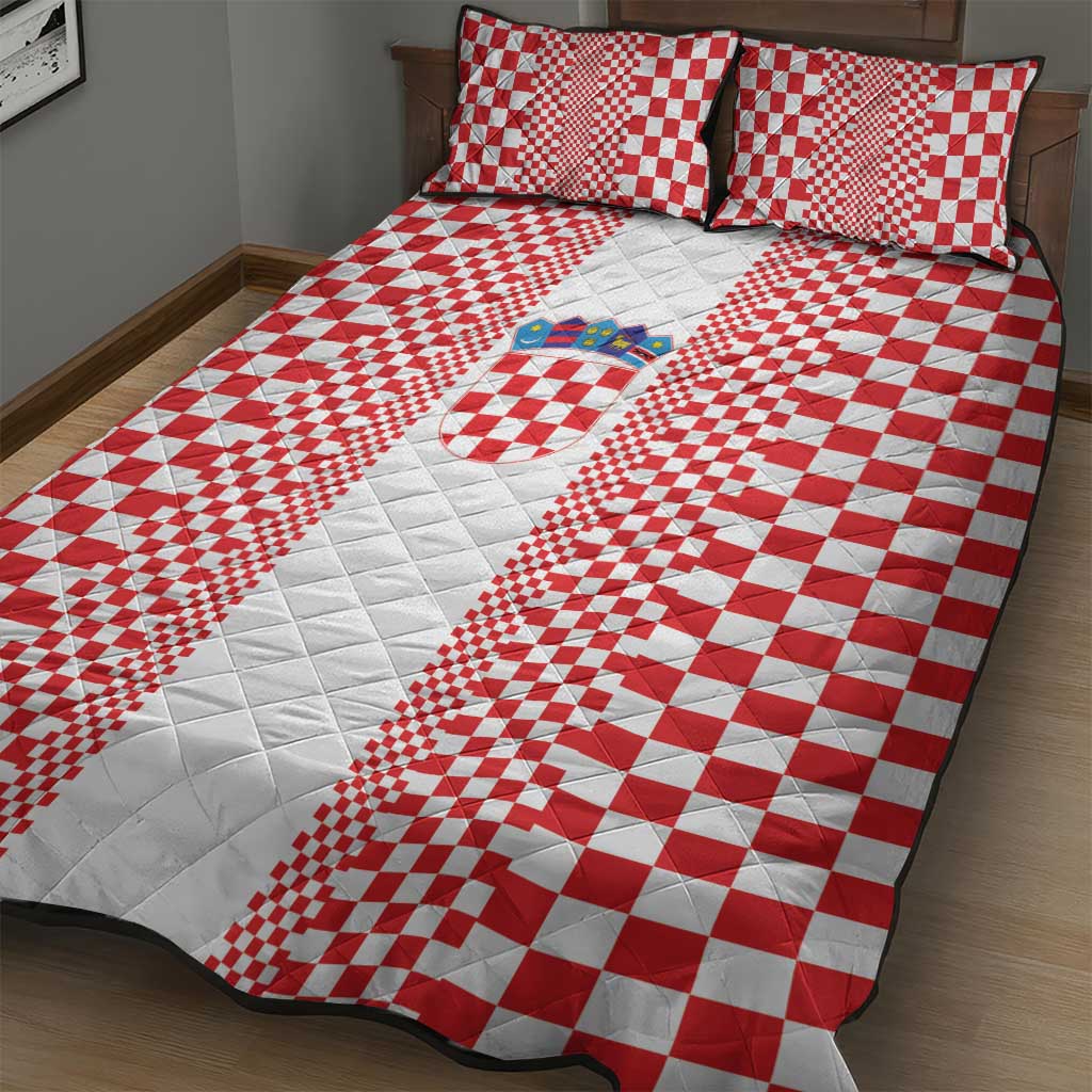 Croatia Football Quilt Bed Set Vatreni Hrvatska Sporty Style - Wonder Print Shop