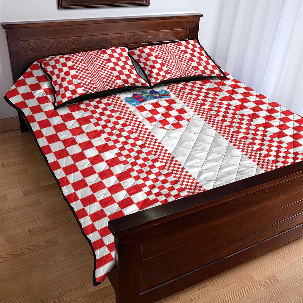 Croatia Football Quilt Bed Set Vatreni Hrvatska Sporty Style - Wonder Print Shop