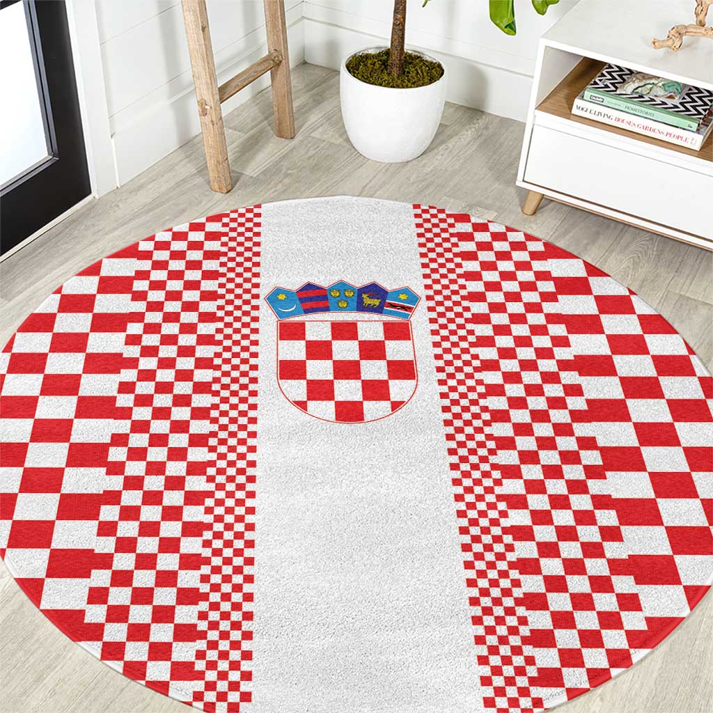 Croatia Football Round Carpet Vatreni Hrvatska Sporty Style - Wonder Print Shop