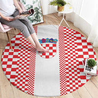 Croatia Football Round Carpet Vatreni Hrvatska Sporty Style - Wonder Print Shop