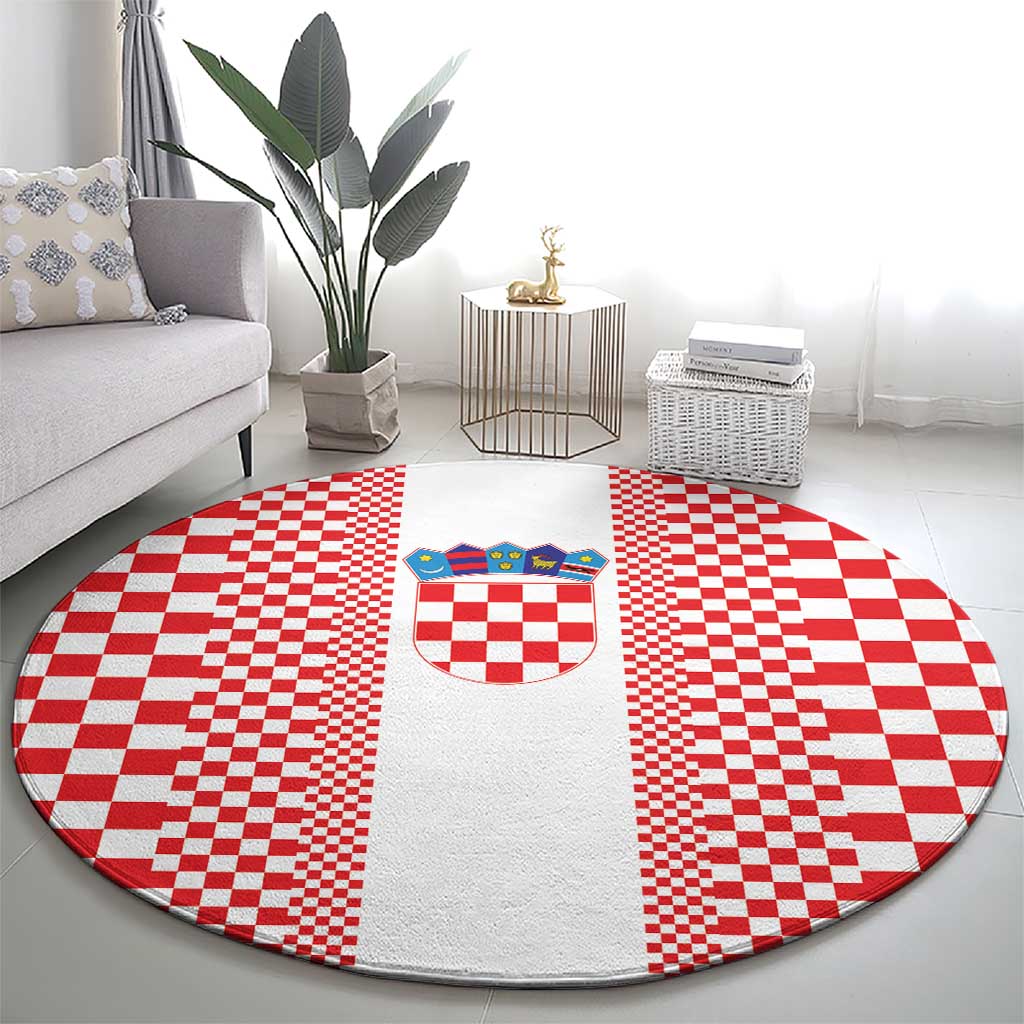 Croatia Football Round Carpet Vatreni Hrvatska Sporty Style - Wonder Print Shop