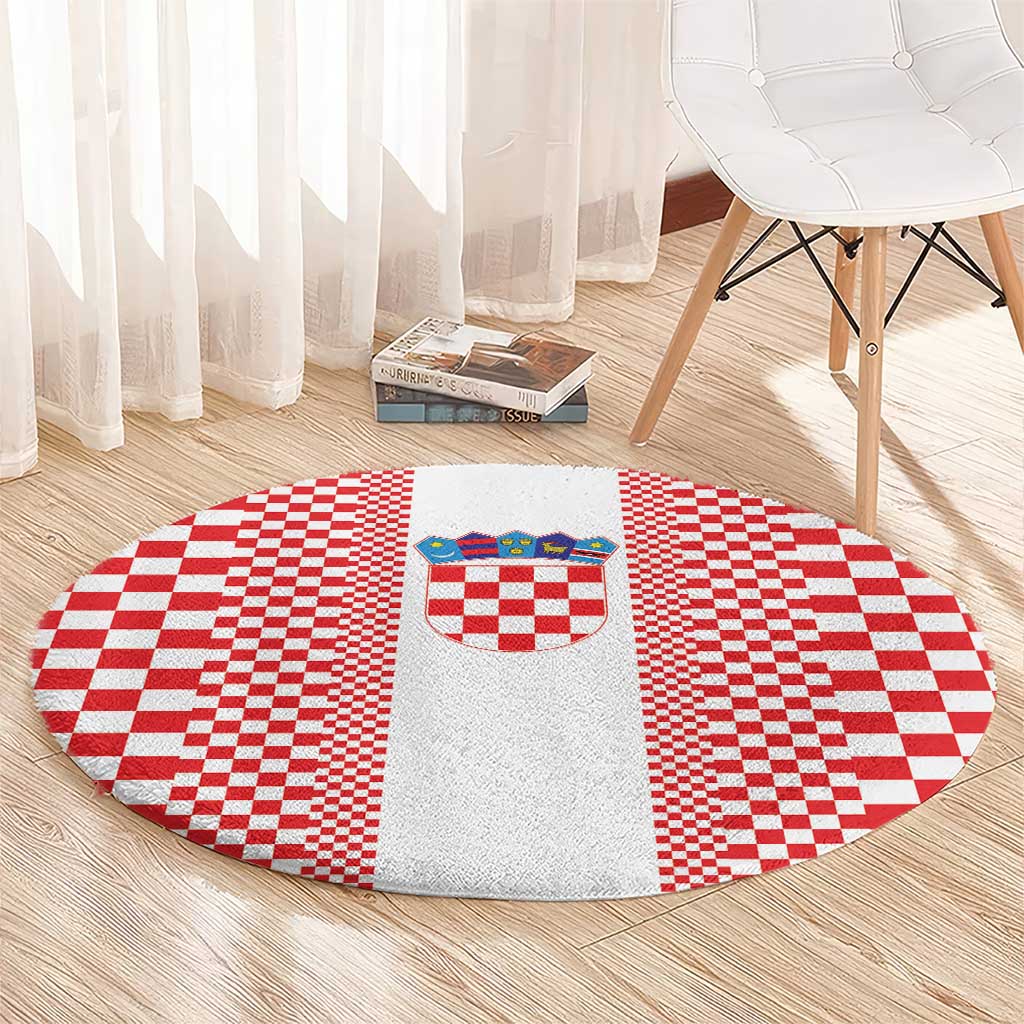 Croatia Football Round Carpet Vatreni Hrvatska Sporty Style - Wonder Print Shop