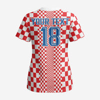 Custom Croatia Football Scrub Top Vatreni Hrvatska Sporty Style - Wonder Print Shop