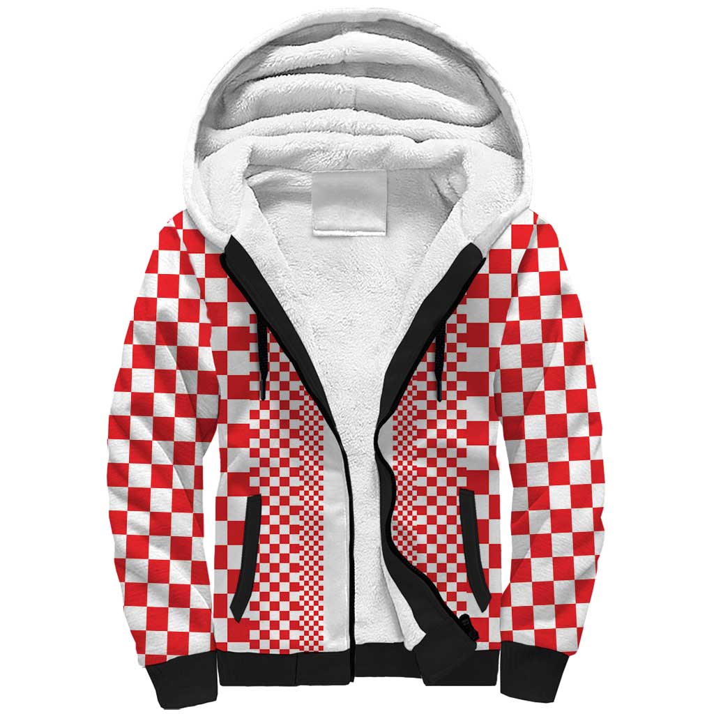 Custom Croatia Football Sherpa Hoodie Vatreni Hrvatska Sporty Style - Wonder Print Shop