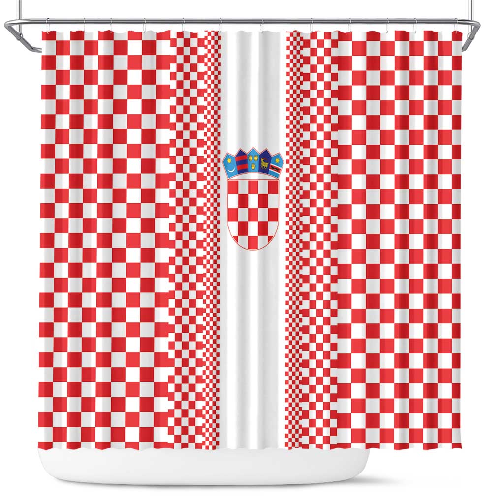 Croatia Football Shower Curtain Vatreni Hrvatska Sporty Style - Wonder Print Shop