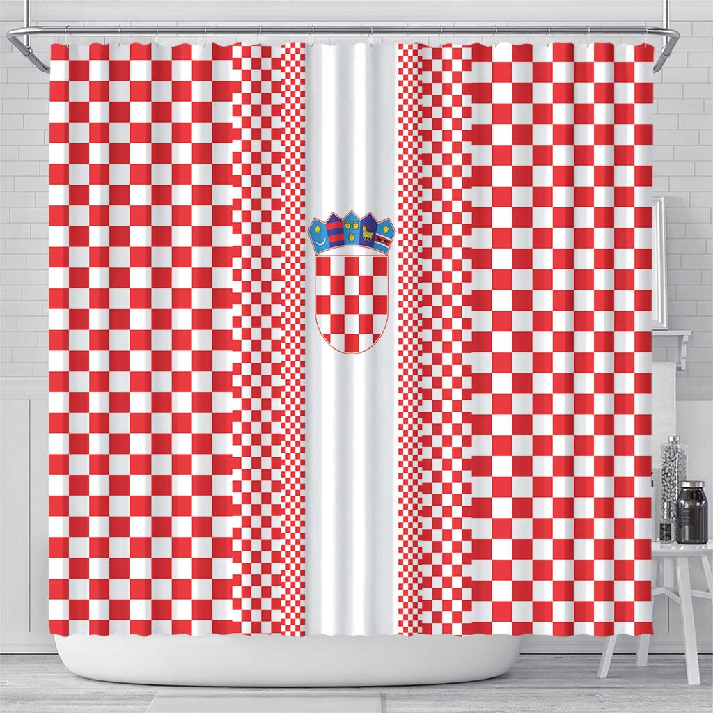 Croatia Football Shower Curtain Vatreni Hrvatska Sporty Style - Wonder Print Shop