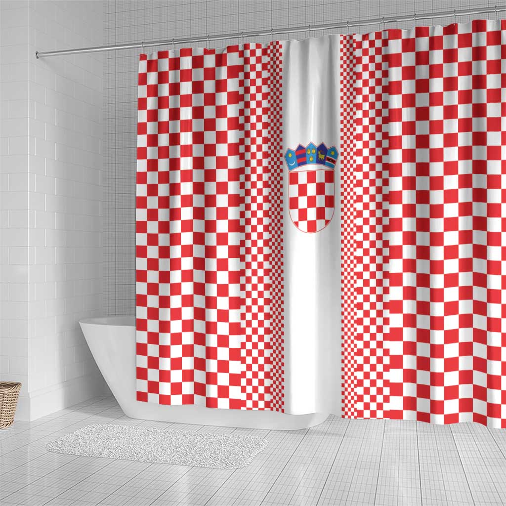 Croatia Football Shower Curtain Vatreni Hrvatska Sporty Style - Wonder Print Shop
