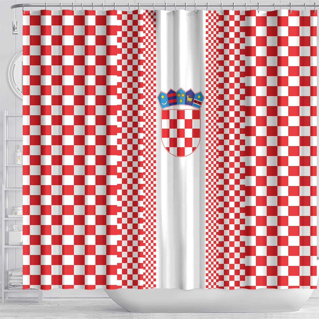 Croatia Football Shower Curtain Vatreni Hrvatska Sporty Style - Wonder Print Shop