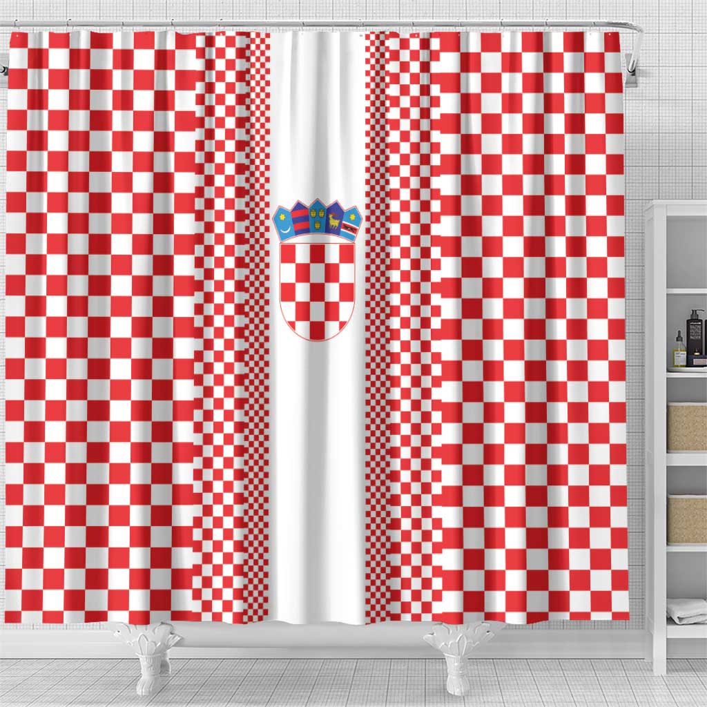 Croatia Football Shower Curtain Vatreni Hrvatska Sporty Style - Wonder Print Shop