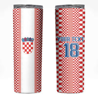 Custom Croatia Football Skinny Tumbler Vatreni Hrvatska Sporty Style - Wonder Print Shop