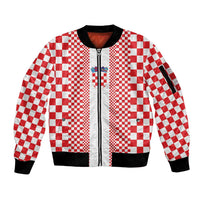 Custom Croatia Football Sleeve Zip Bomber Jacket Vatreni Hrvatska Sporty Style - Wonder Print Shop
