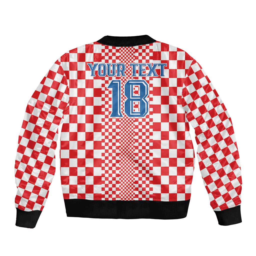 Custom Croatia Football Sleeve Zip Bomber Jacket Vatreni Hrvatska Sporty Style - Wonder Print Shop