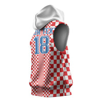Custom Croatia Football Sleeveless Hoodie Vatreni Hrvatska Sporty Style - Wonder Print Shop