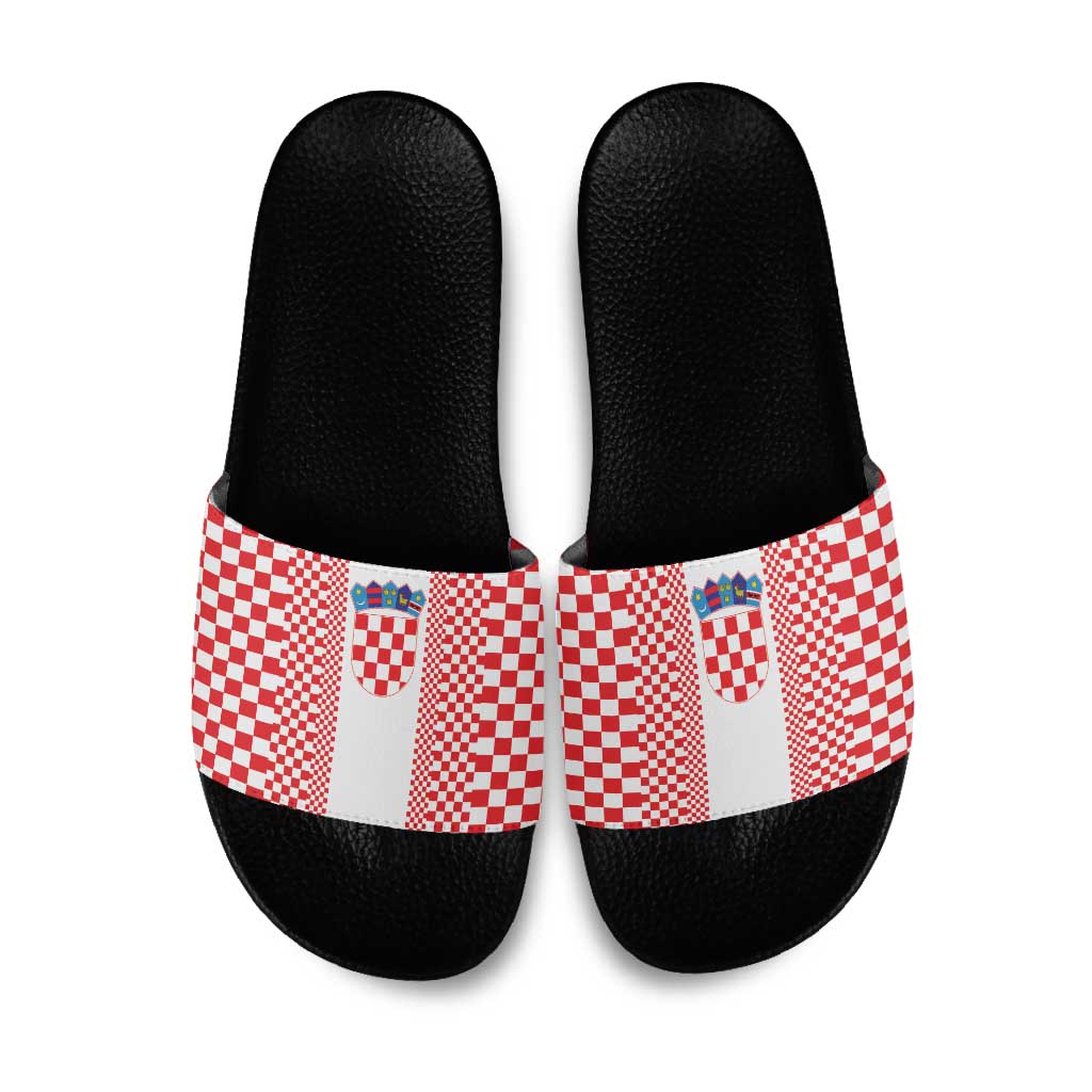 Croatia Football Slide Sandals Vatreni Hrvatska Sporty Style - Wonder Print Shop