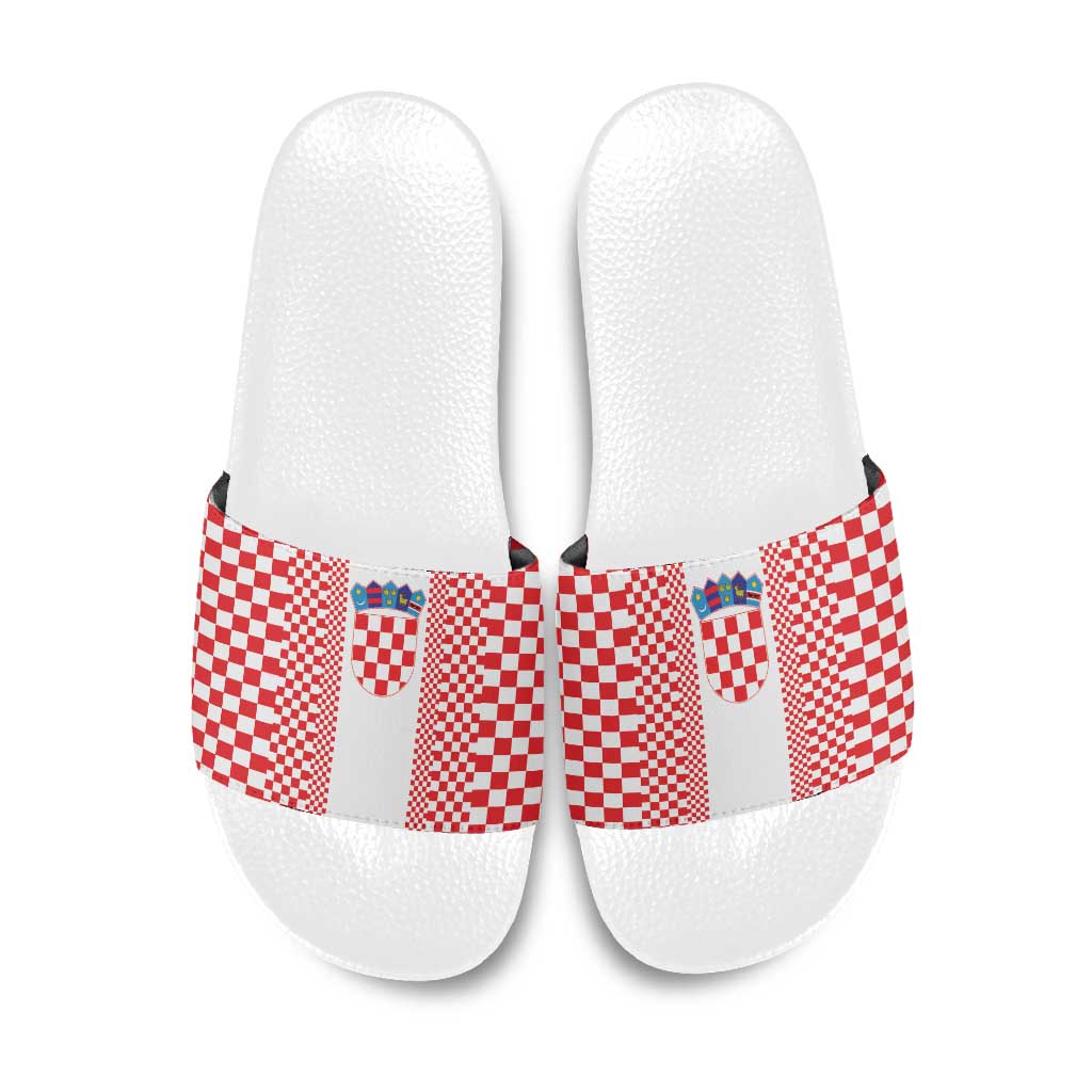 Croatia Football Slide Sandals Vatreni Hrvatska Sporty Style - Wonder Print Shop